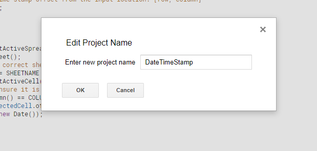 Date Time Stamp - Google Apps Script with Google Sheets